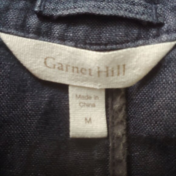 Garnet Hill Linen Career Business Travel Resort Nautical Coastal Button Blazer M - Picture 13 of 15